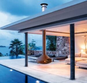 European Home - Ergofocus Outdoor Suspended Fireplace