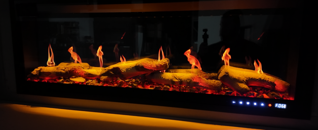 SimpliFire Allusion Edge Electric Fireplace LCD Display